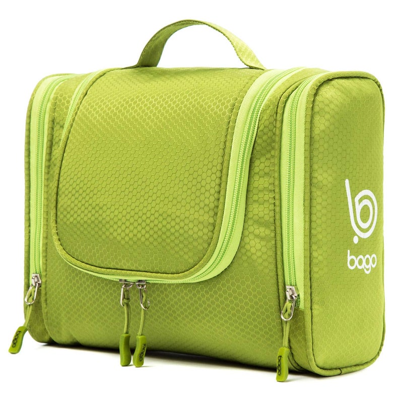 Bago Travel Toiletry Bag for Women and Men - Large Waterproof Hanging Large Toiletry Bag for Bathroom and Makeup Bag for Toiletries Organizer -Travel Makeup Bag (Green) - Image 1